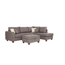 Poundex F6544 3 pc Sectional Set with Ottoman IMAGE 3