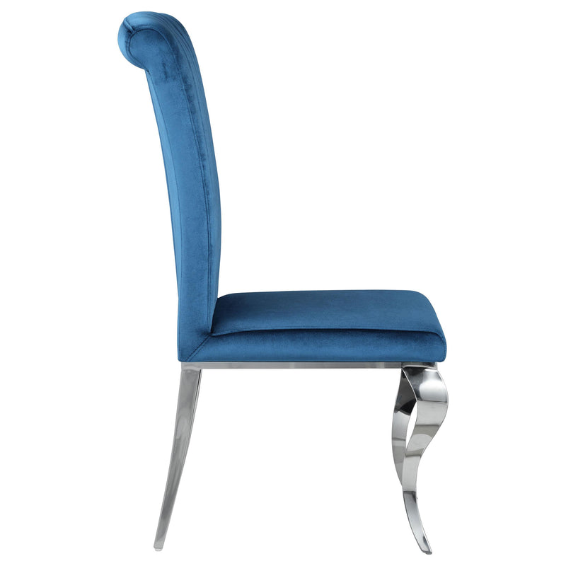 Coaster Furniture Betty 105076 Velvet Upholstered Dining Side Chair - Blue (Set of 4) IMAGE 7