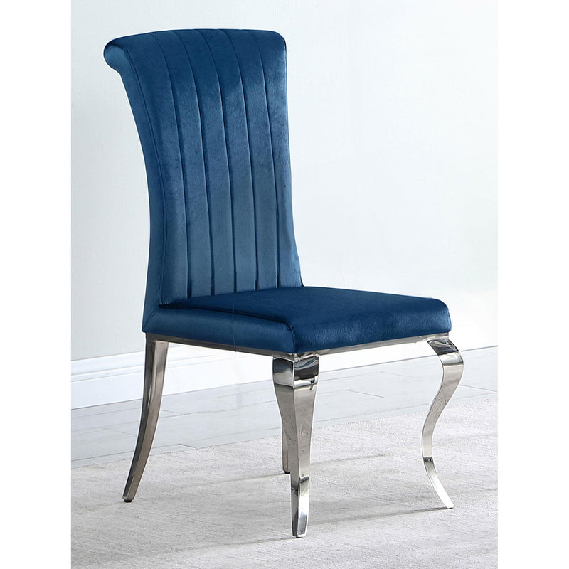 Coaster Furniture Betty 105076 Velvet Upholstered Dining Side Chair - Blue (Set of 4) IMAGE 8