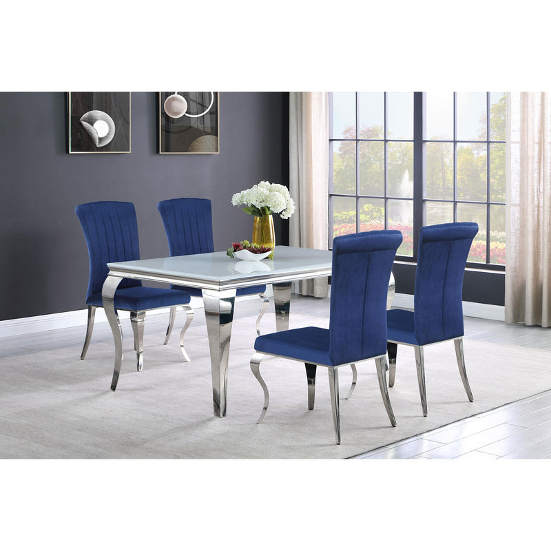 Coaster Furniture Betty 105077 Velvet Upholstered Dining Chair - Ink Blue (Set of 4) IMAGE 10