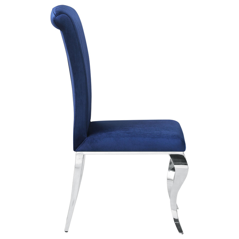Coaster Furniture Betty 105077 Velvet Upholstered Dining Chair - Ink Blue (Set of 4) IMAGE 7