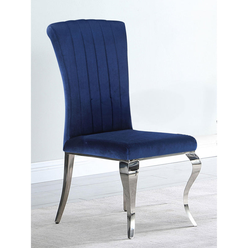 Coaster Furniture Betty 105077 Velvet Upholstered Dining Chair - Ink Blue (Set of 4) IMAGE 8