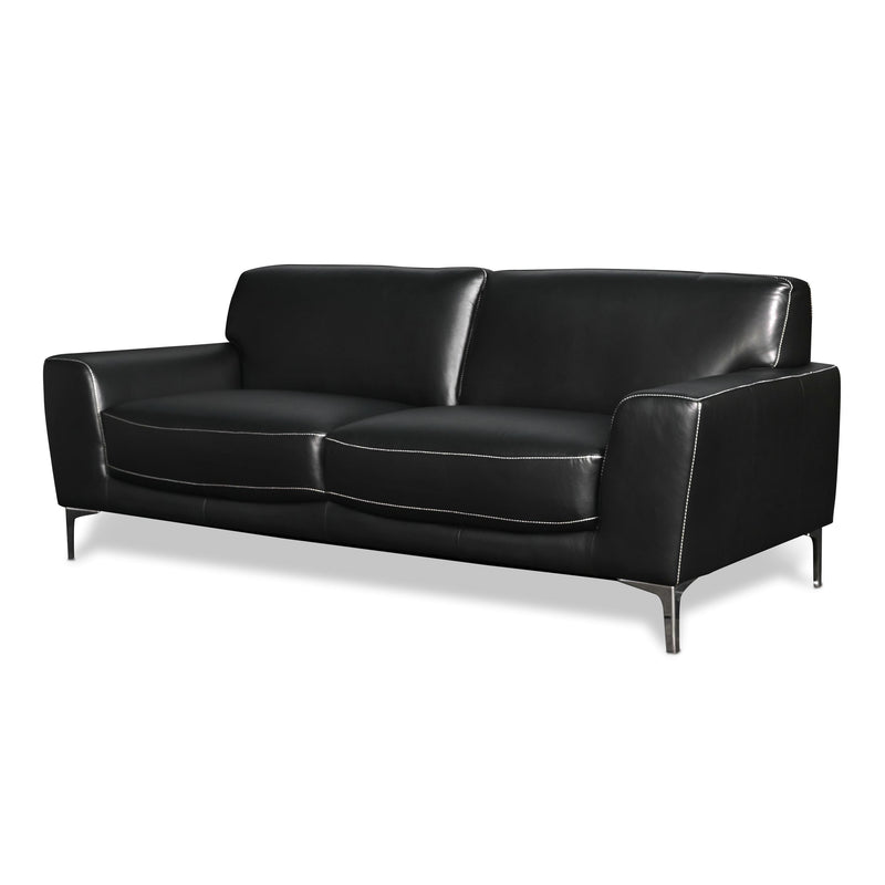 New Classic Furniture Carrara Stationary Leather Sofa L986-30-BLK IMAGE 2