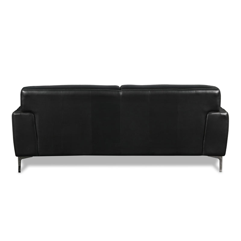New Classic Furniture Carrara Stationary Leather Sofa L986-30-BLK IMAGE 3
