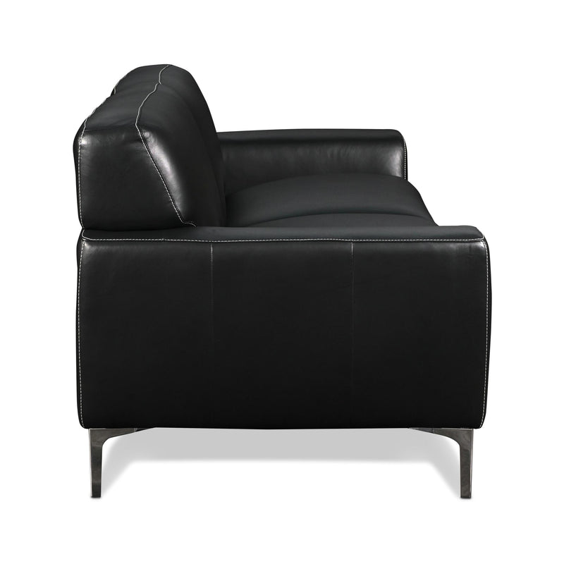 New Classic Furniture Carrara Stationary Leather Sofa L986-30-BLK IMAGE 4