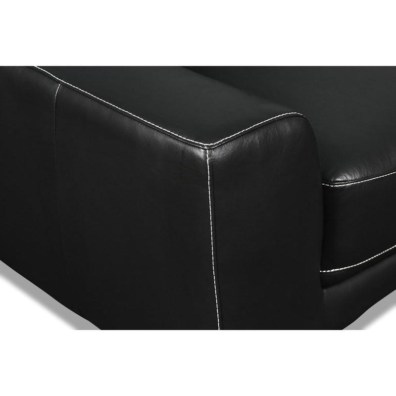 New Classic Furniture Carrara Stationary Leather Sofa L986-30-BLK IMAGE 5