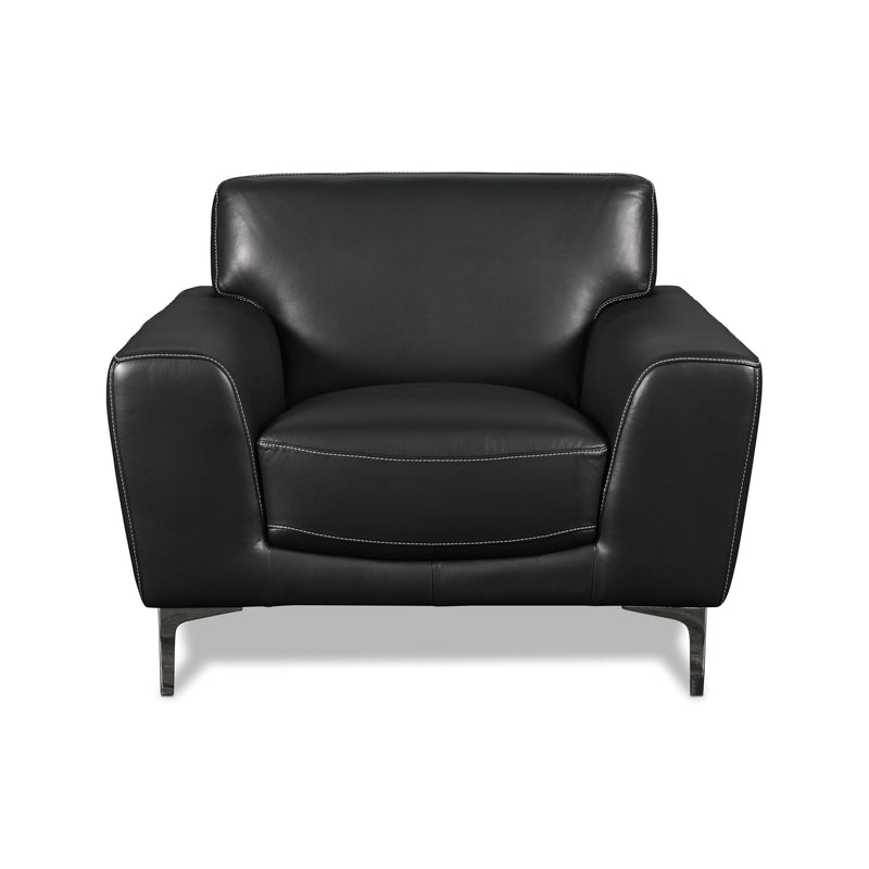 New Classic Furniture Carrara Stationary Leather Chair L986-10-BLK IMAGE 1