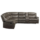 Acme Furniture Tavin Reclining Leather Match 3 pc Sectional 52540 IMAGE 4
