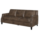 Coaster Furniture Leaton 509441 Upholstered Recessed Arm Sofa - Brown Sugar IMAGE 3