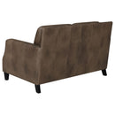 Coaster Furniture Leaton 509442 Upholstered Recessed Arm Loveseat - Brown Sugar IMAGE 5