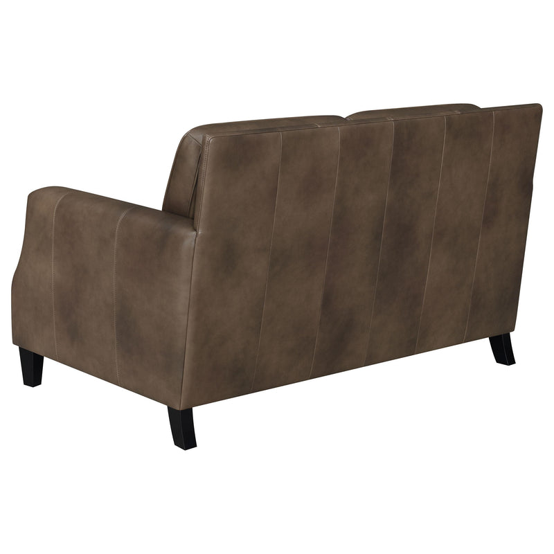 Coaster Furniture Leaton 509442 Upholstered Recessed Arm Loveseat - Brown Sugar IMAGE 5
