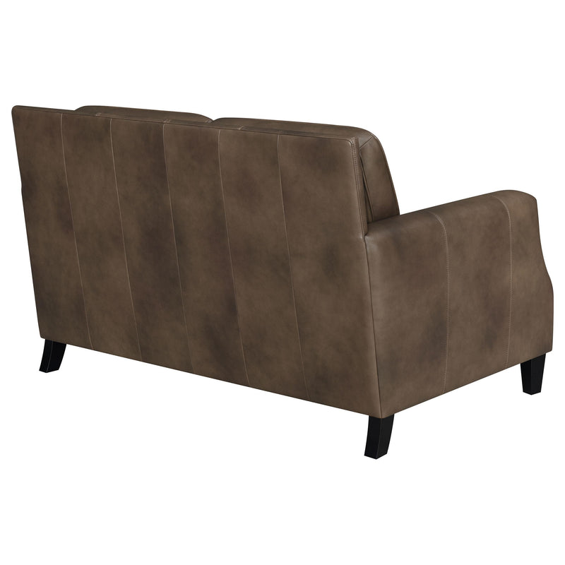 Coaster Furniture Leaton 509442 Upholstered Recessed Arm Loveseat - Brown Sugar IMAGE 6