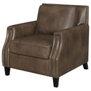 Coaster Furniture Leaton 509443 Upholstered Recessed Arm Accent Chair - Brown Sugar IMAGE 3