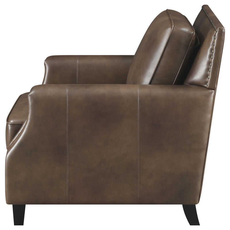 Coaster Furniture Leaton 509443 Upholstered Recessed Arm Accent Chair - Brown Sugar IMAGE 4