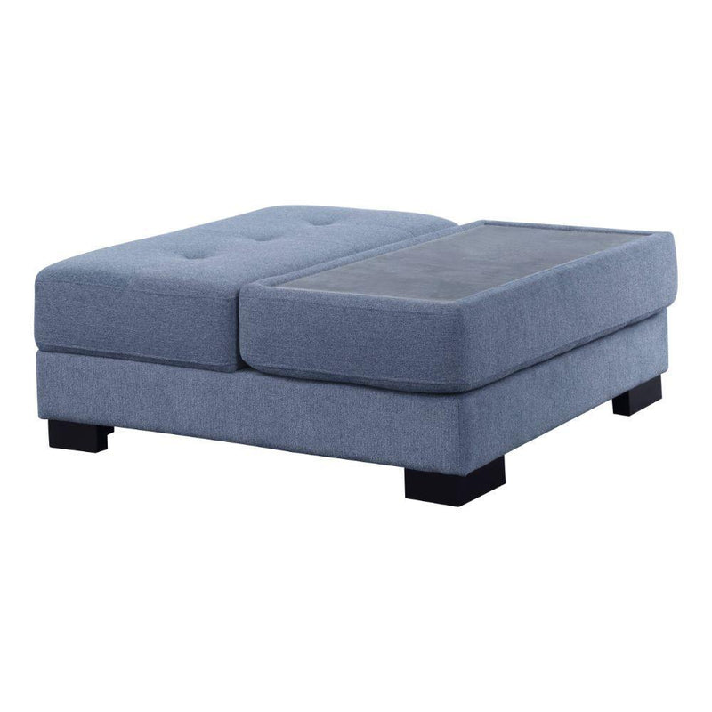 Acme Furniture Qiana Fabric Storage Ottoman 55237 IMAGE 3