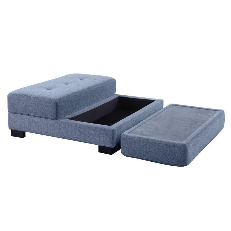 Acme Furniture Qiana Fabric Storage Ottoman 55237 IMAGE 4