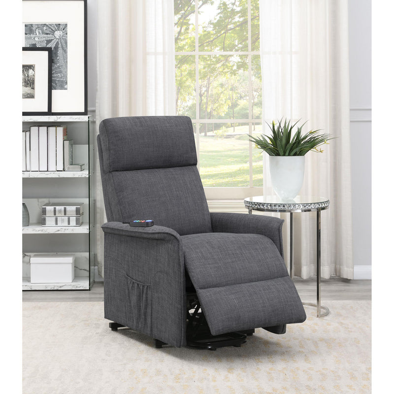 Coaster Furniture Herrera 609406P Upholstered Power Lift Massage Chair - Charcoal IMAGE 12