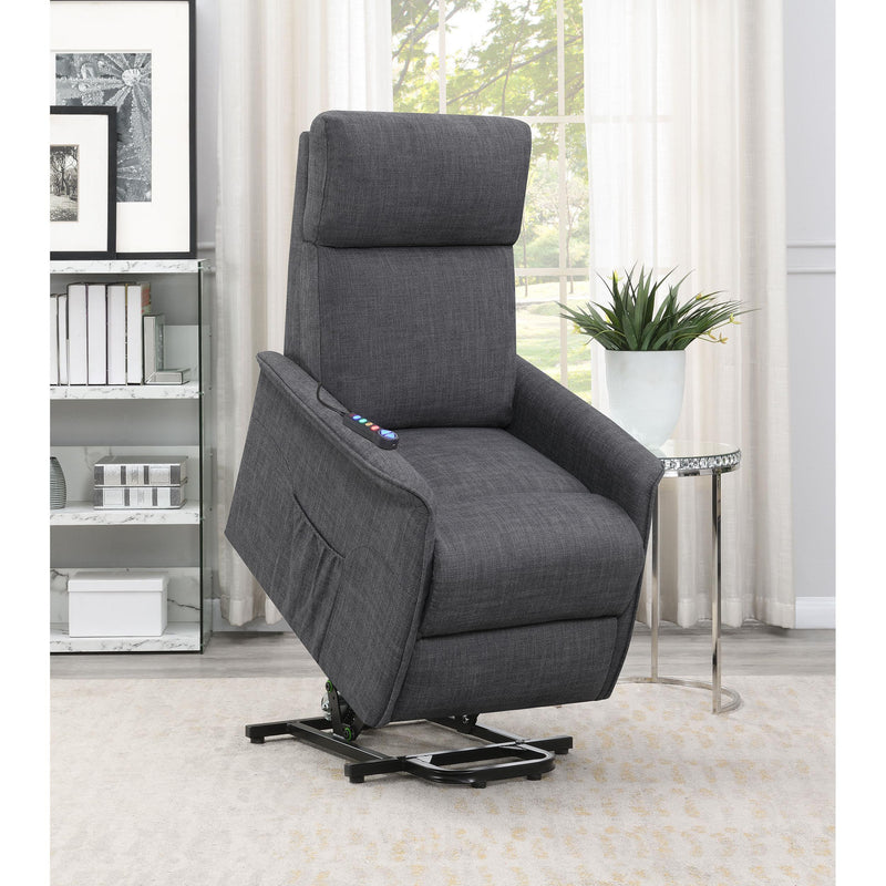 Coaster Furniture Herrera 609406P Upholstered Power Lift Massage Chair - Charcoal IMAGE 13