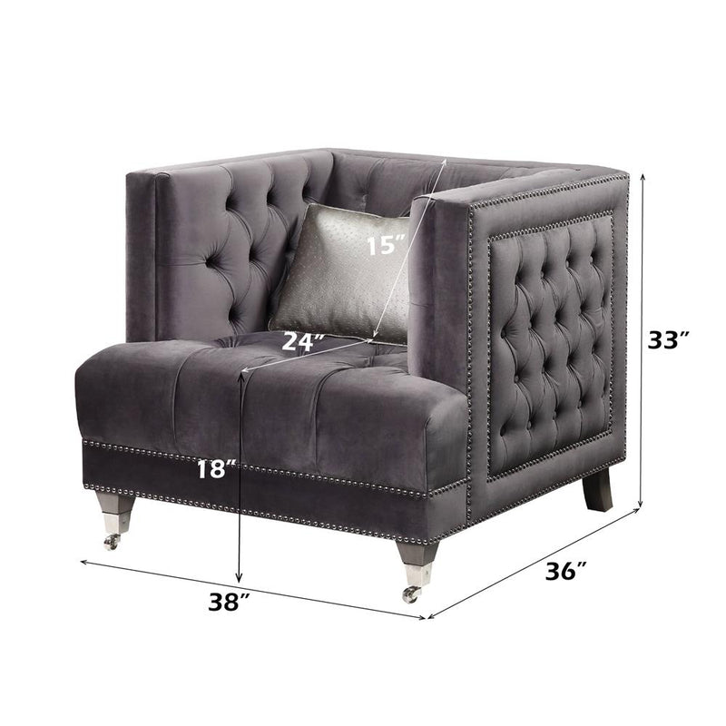 Acme Furniture Hegio Stationary Fabric Chair 55267 IMAGE 5