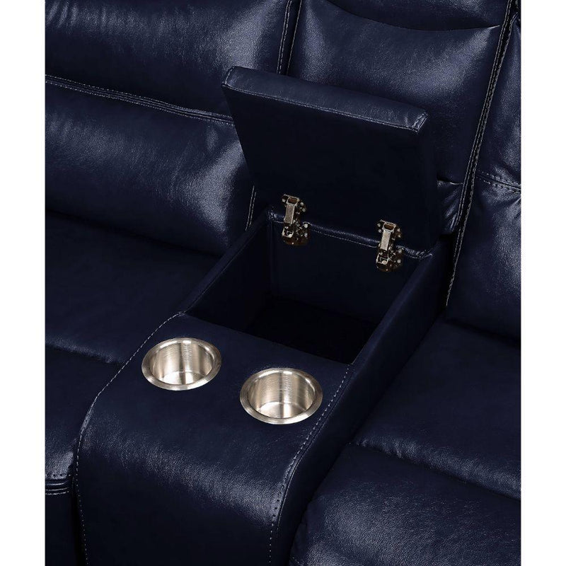 Acme Furniture Aashi Reclining Leather Match Loveseat 55371 IMAGE 6