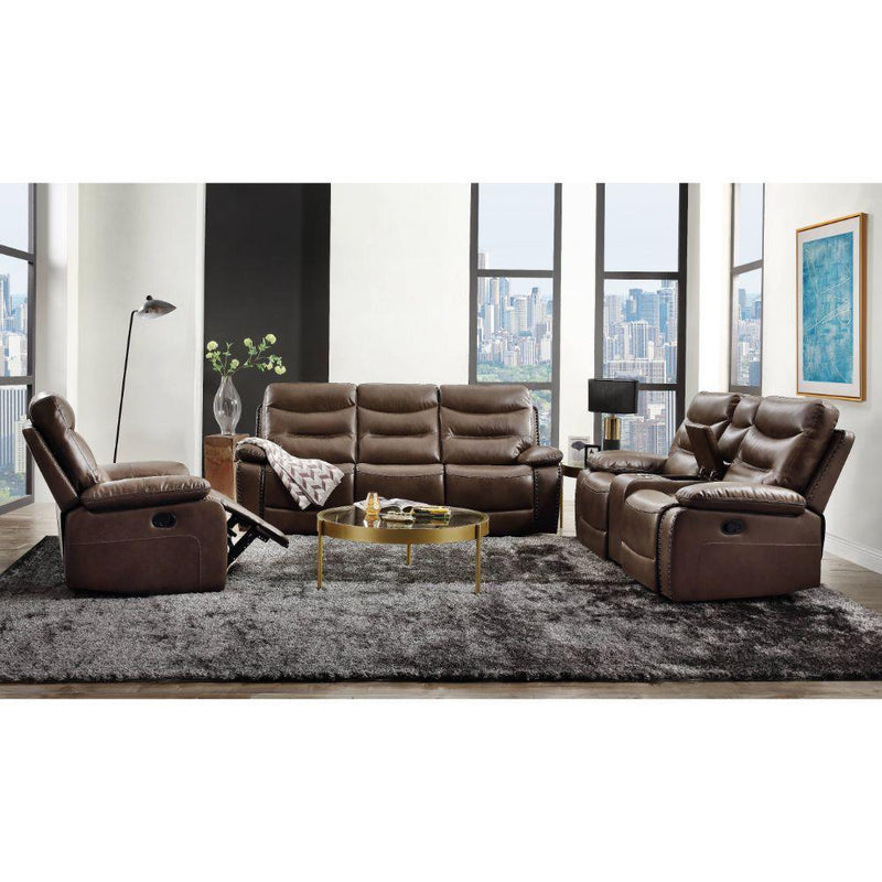 Acme Furniture Aashi Reclining Leather Match Sofa 55420 IMAGE 7