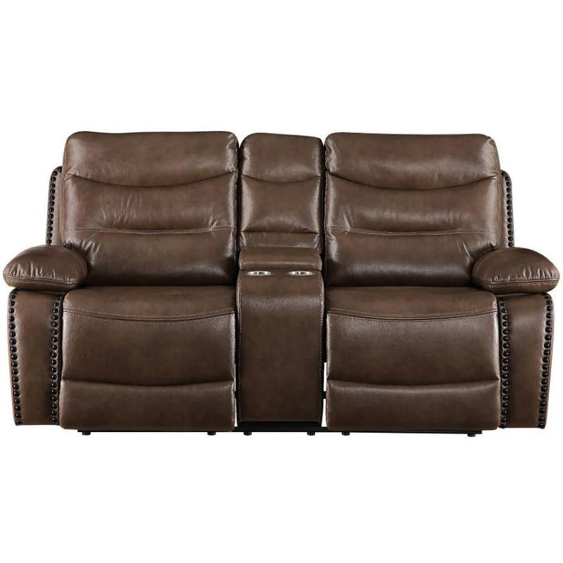 Acme Furniture Aashi Reclining Leather Match Loveseat 55421 IMAGE 1
