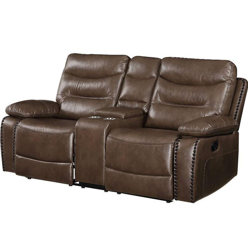 Acme Furniture Aashi Reclining Leather Match Loveseat 55421 IMAGE 2
