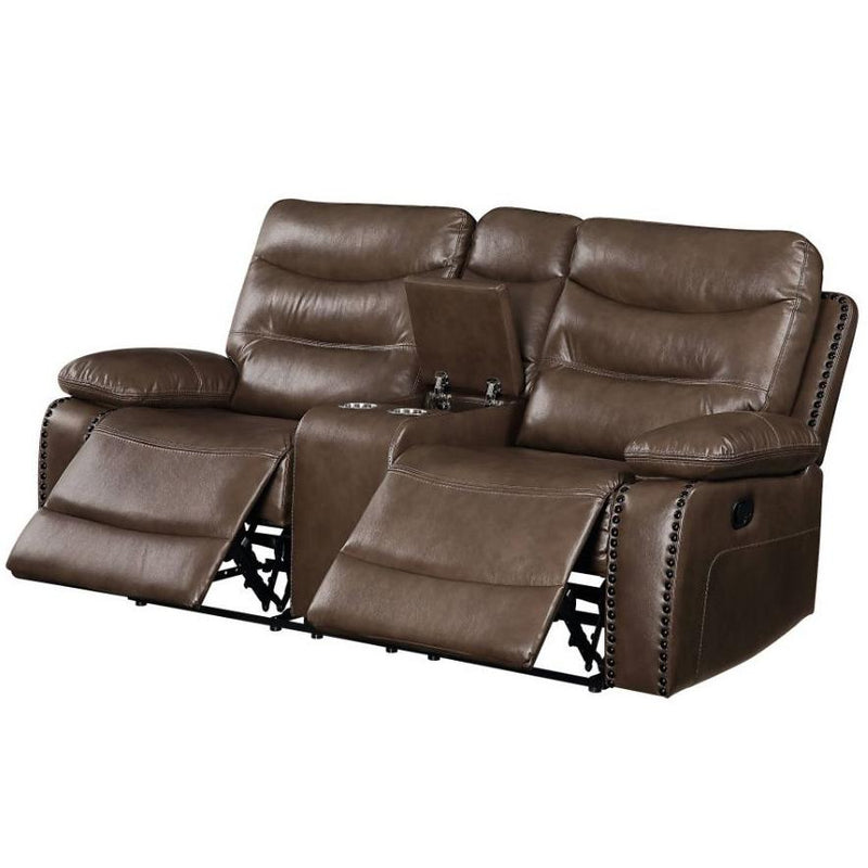 Acme Furniture Aashi Reclining Leather Match Loveseat 55421 IMAGE 3
