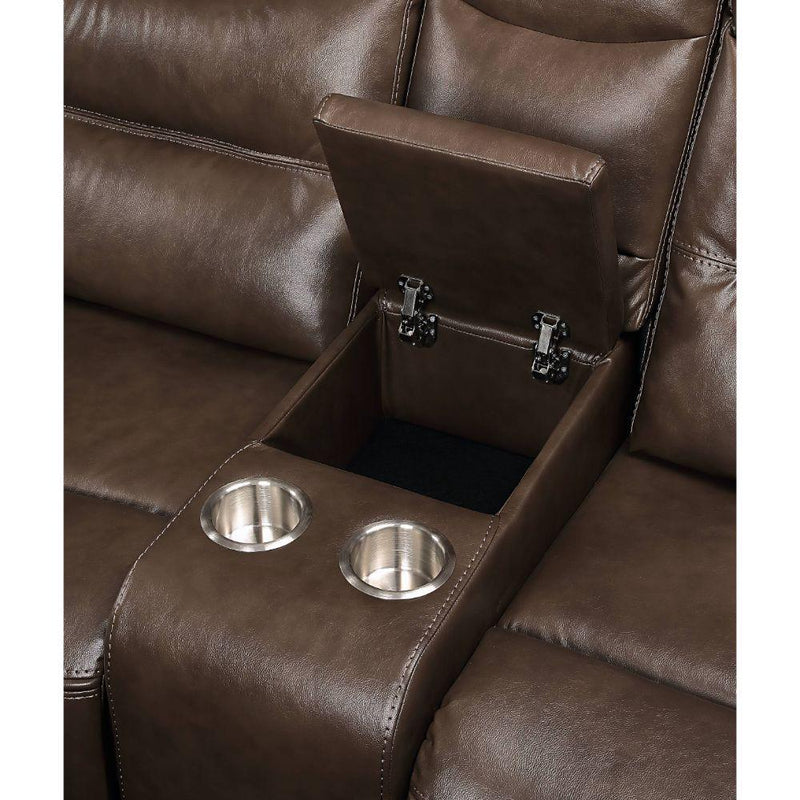 Acme Furniture Aashi Reclining Leather Match Loveseat 55421 IMAGE 7