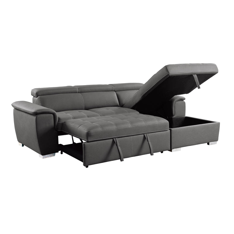 Homelegance Ferriday Stationary Fabric Sleeper Sectional 8228GY* IMAGE 5