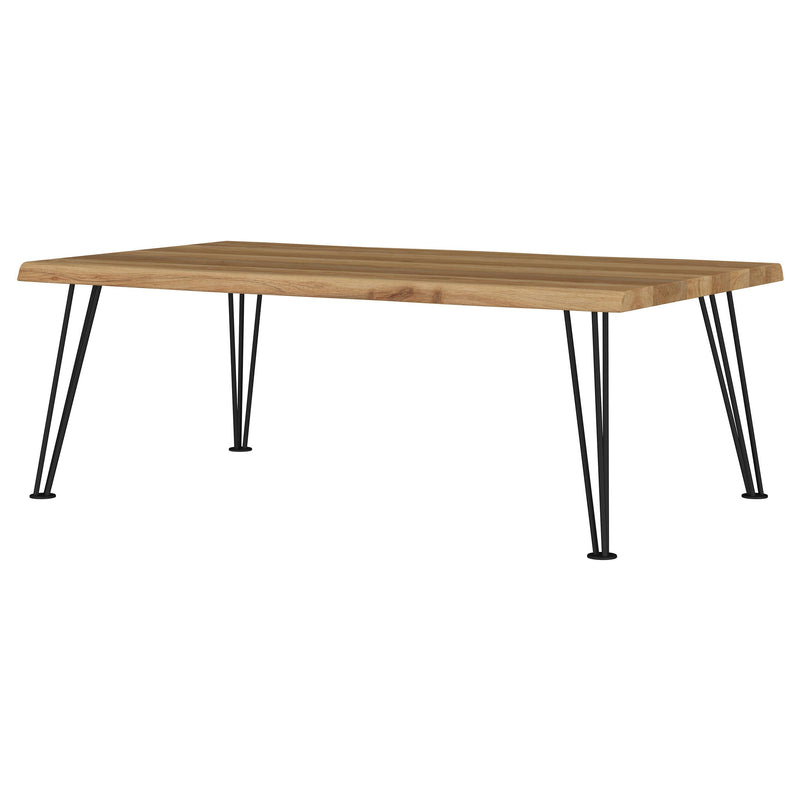 Coaster Furniture Zander 723498 Rectangular Wood Top Coffee Table - Natural Brown IMAGE 4