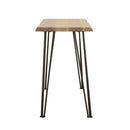 Coaster Furniture Zander 723499 Solid Wood Top Console Table - Natural and Matte Black IMAGE 4