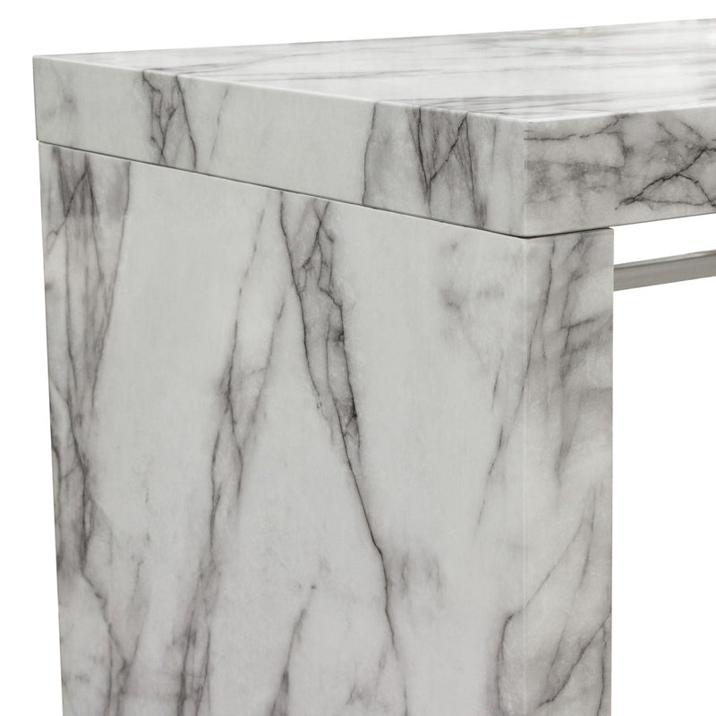 Diamond Sofa Icon Pub Height Dining Table with Faux Marble Top and Pedestal Base ICONBTMA IMAGE 11
