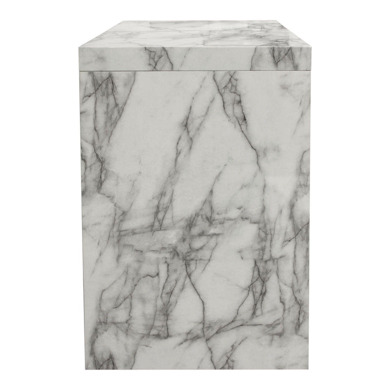 Diamond Sofa Icon Pub Height Dining Table with Faux Marble Top and Pedestal Base ICONBTMA IMAGE 8