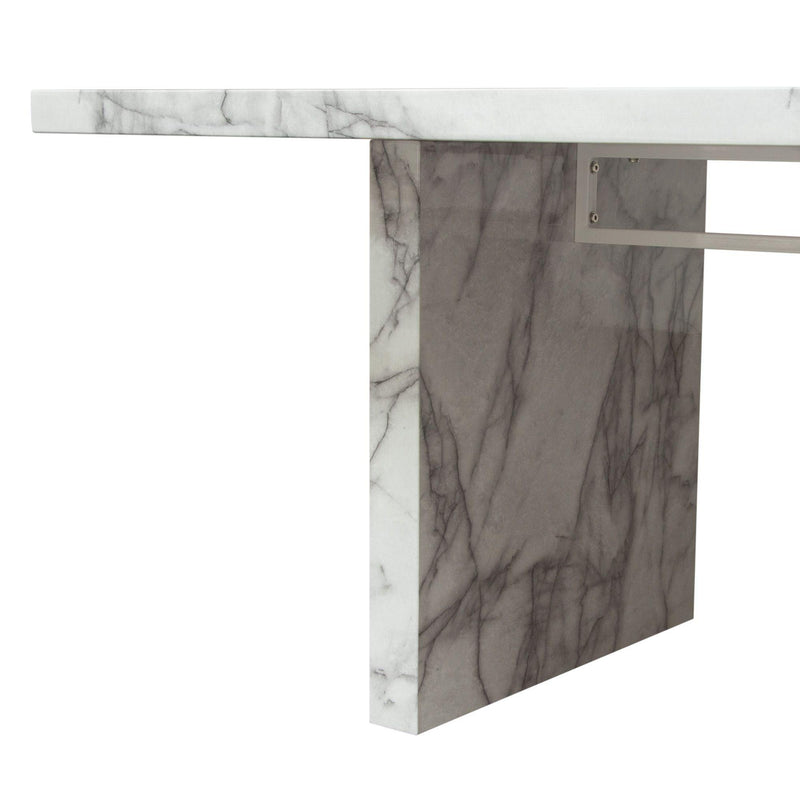 Diamond Sofa Icon Dining Table with Faux Marble Top and Pedestal Base ICONDTMA IMAGE 12