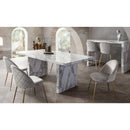 Diamond Sofa Icon Dining Table with Faux Marble Top and Pedestal Base ICONDTMA IMAGE 19
