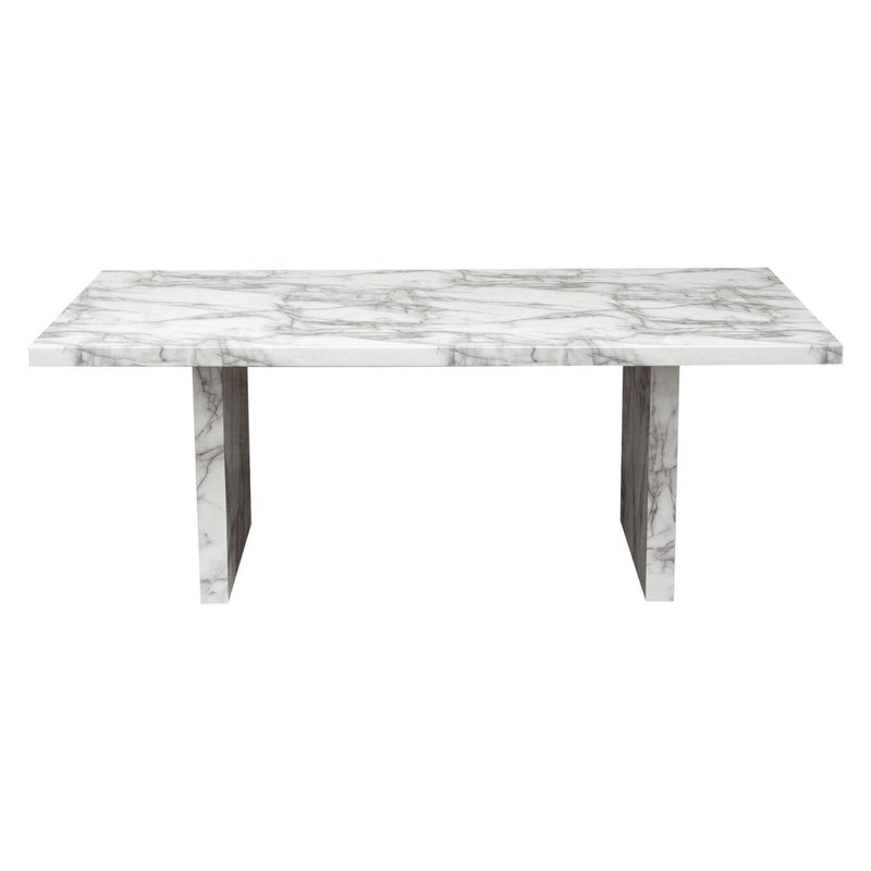 Diamond Sofa Icon Dining Table with Faux Marble Top and Pedestal Base ICONDTMA IMAGE 1