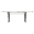 Diamond Sofa Icon Dining Table with Faux Marble Top and Pedestal Base ICONDTMA IMAGE 2