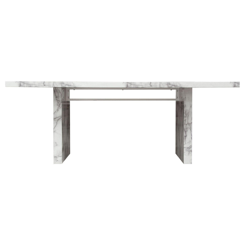 Diamond Sofa Icon Dining Table with Faux Marble Top and Pedestal Base ICONDTMA IMAGE 2
