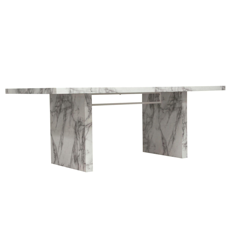 Diamond Sofa Icon Dining Table with Faux Marble Top and Pedestal Base ICONDTMA IMAGE 4