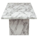 Diamond Sofa Icon Dining Table with Faux Marble Top and Pedestal Base ICONDTMA IMAGE 7
