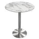 Diamond Sofa Stella Pub Height Dining Table with Faux Marble Top and Pedestal Base STELLABTMASL IMAGE 2