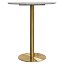 Diamond Sofa Stella Pub Height Dining Table with Faux Marble Top and Pedestal Base STELLABTMAGD IMAGE 1