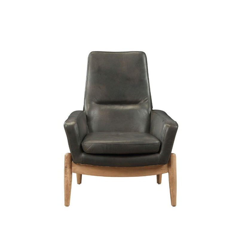 Acme Furniture Dolphin Stationary Leather Accent Chair 59533 IMAGE 3