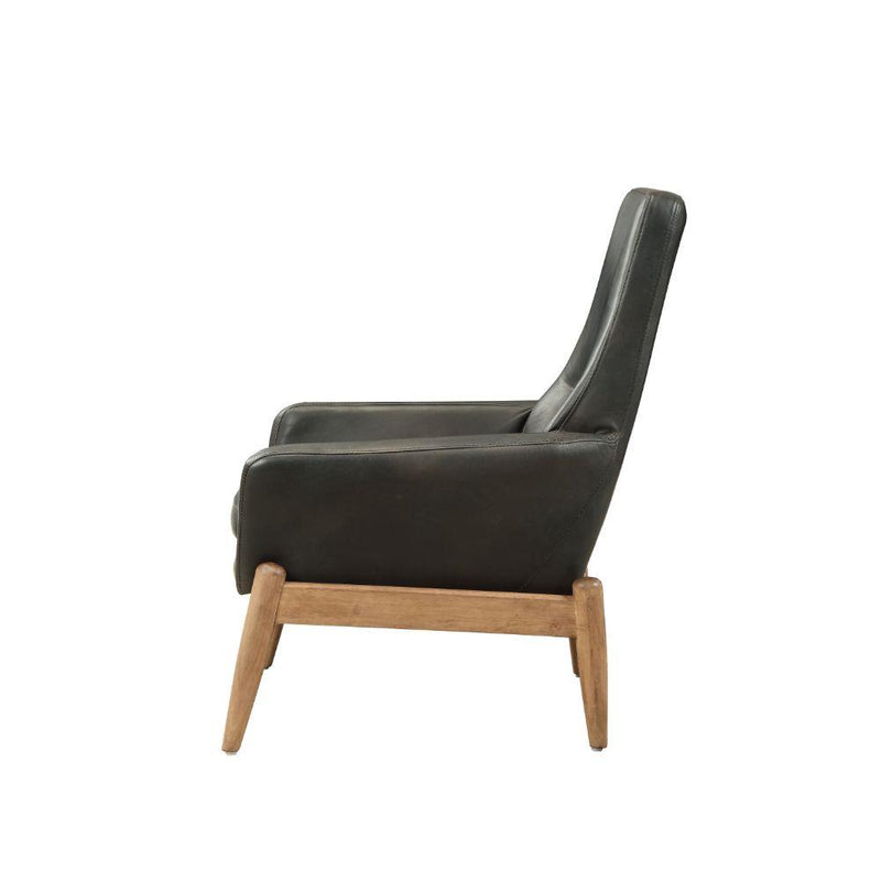 Acme Furniture Dolphin Stationary Leather Accent Chair 59533 IMAGE 4