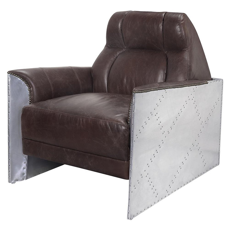 Acme Furniture Brancaster Stationary Leather Accent Chair 59715 IMAGE 2