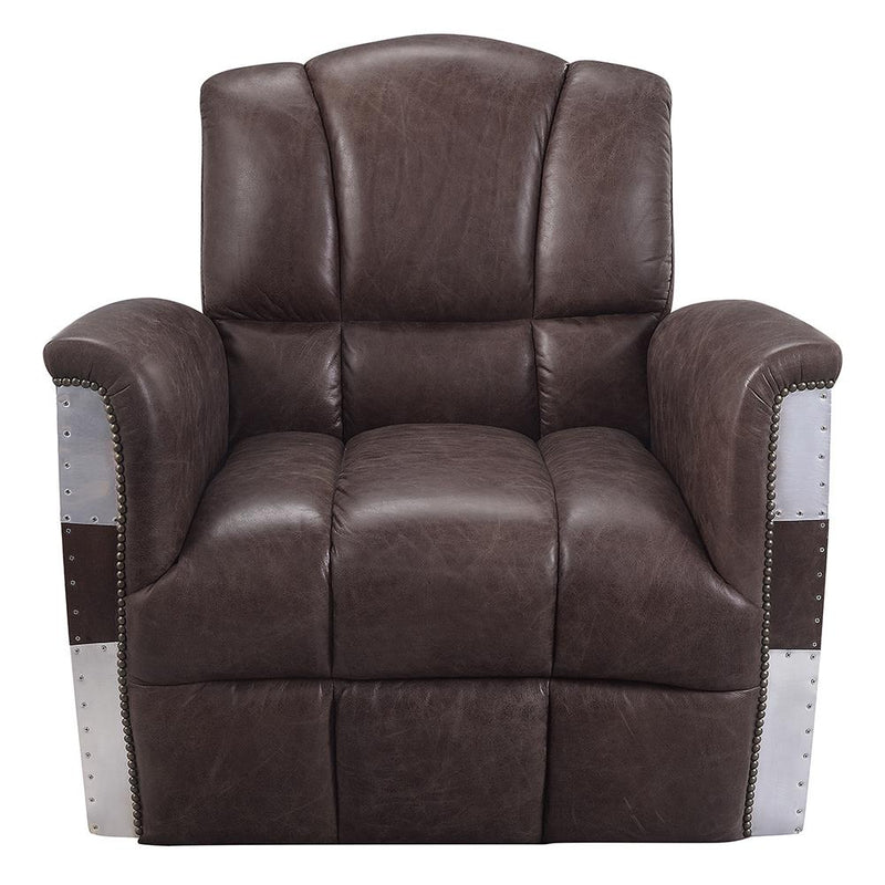 Acme Furniture Brancaster Stationary Leather Accent Chair 59716 IMAGE 3
