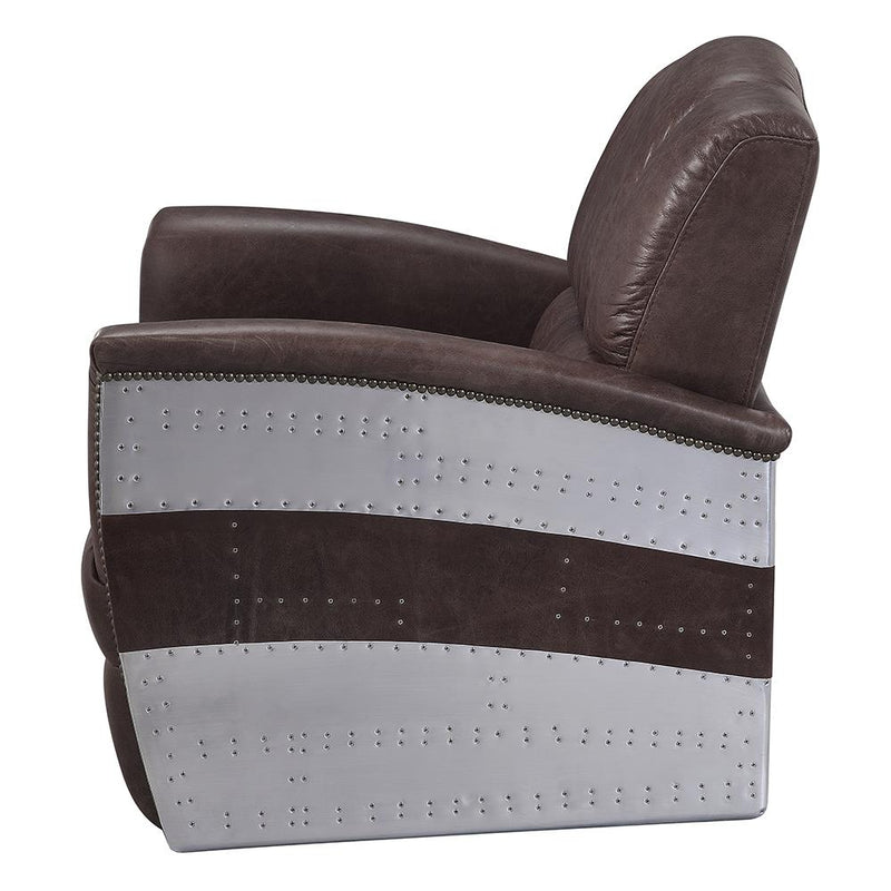 Acme Furniture Brancaster Stationary Leather Accent Chair 59716 IMAGE 4