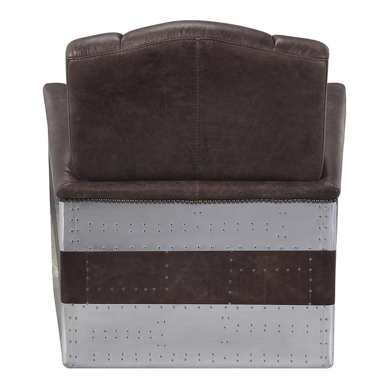 Acme Furniture Brancaster Stationary Leather Accent Chair 59716 IMAGE 5