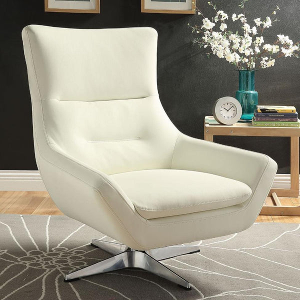 Acme Furniture Eudora Swivel Leather look Accent Chair 59730 IMAGE 1
